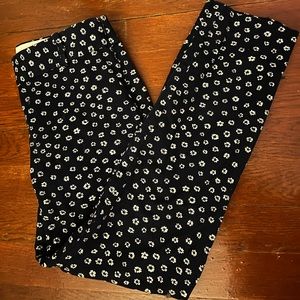 Blue flower patterned JCrew dress pants